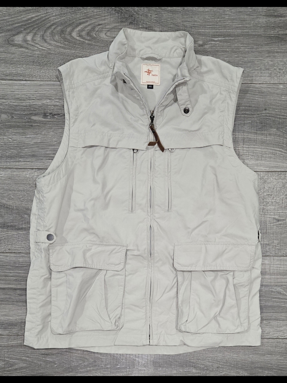 Foxfire True to Nature Utility Fishing Vest Men Lg Beige Mesh Lined Travel #395